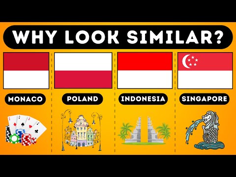 Preview image for the video "Differences between the flags of Indonesia, Monaco, Poland &amp; Singapore?".