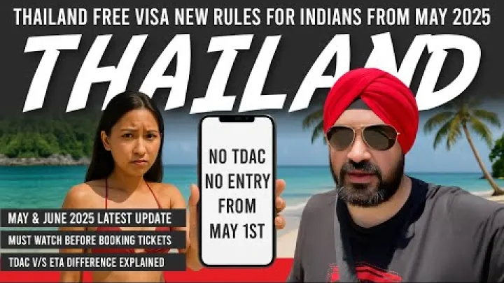 Preview image for the video "Thailand inreseregler 2025 | Avgiftsfritt visum for indiska medborgare | TDAC och ETA".