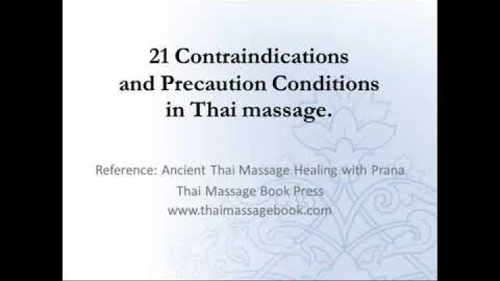 Preview image for the video "21 ข้อห้ามและสภาวะที่ต้องระวังในการนวดไทย - Thai Massage Book Press".
