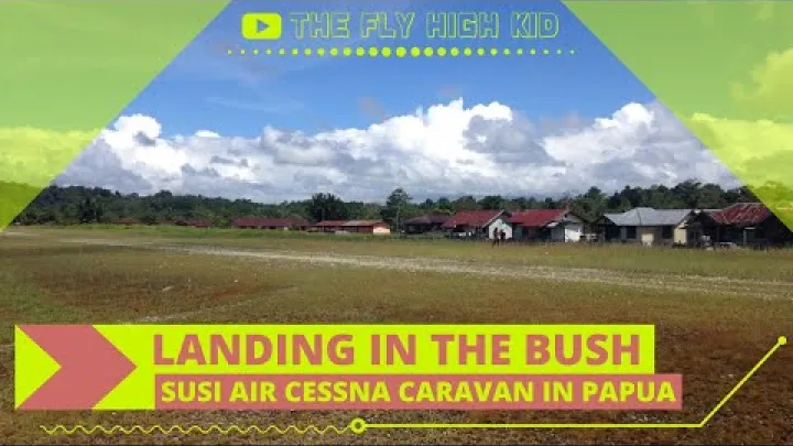 Preview image for the video "צילום רב מצלמות נחיתת Susi Air Cessna Caravan בשיחים בפפואה אינדונזית".