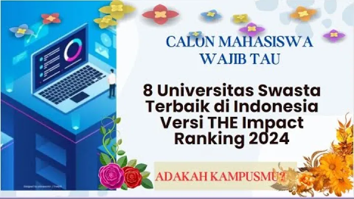 Preview image for the video "Kahdeksan parasta yksityistä yliopistoa Indonesiassa THE Impact Rankings 2024:n mukaan — Telkom, UII kärjessä".