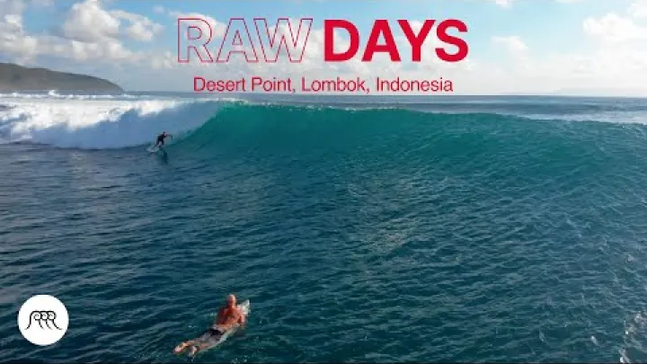 Preview image for the video "RAW DAYS | Desert Point, Lombok, Indonesien | En av varldens basta left hand barrel vagor".
