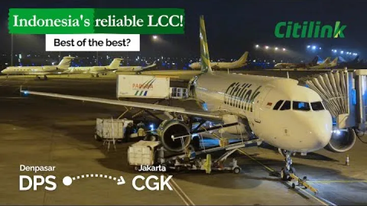 Preview image for the video "ה LCC האמין ביותר באינדונזיה | Citilink | A320-200 | Economy Class | QG689 | Denpasar - Jakarta".