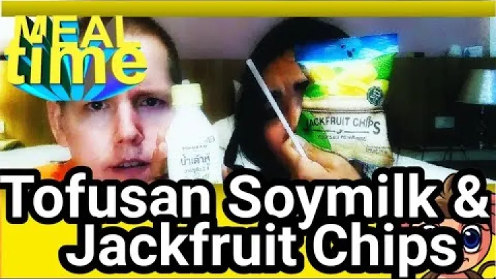Preview image for the video "بررسی شیر سویا Tofusan و چیپس جک فروت از 7-Eleven تایلند MEALtime".