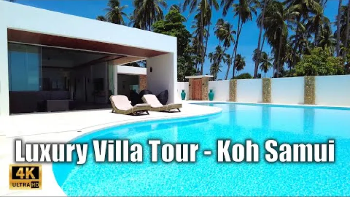 Preview image for the video "סיור אחוזת יוקרה קו סאמוי 4K - סיור הליכה וירטואלי | אחוזה על החוף עם נוף שקיעה".