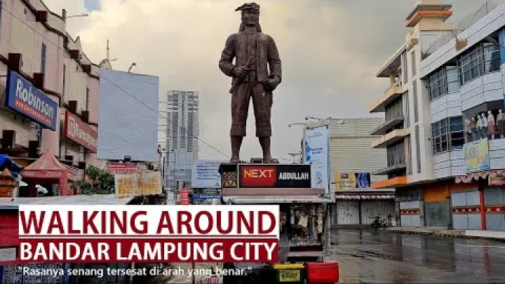 Preview image for the video "Gåtur i byen Bandar Lampung ~ Fra Jalan Ahmad Yani til Stasiun Tanjung Karang via Raden Intan".