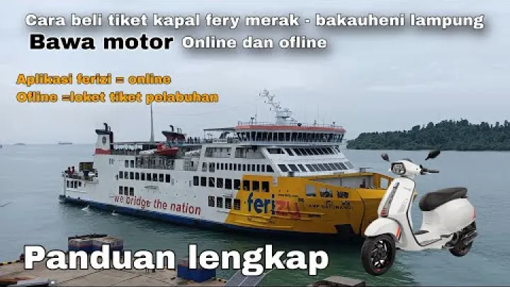 Preview image for the video "Jak nastoupit na loď a koupit si lístek na trajekt s motorkou z Meraku do Bakauheni v Lampungu (Indonésie) nebo z Bakauheni do Meraku (Sumatra)".