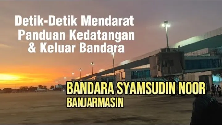 Preview image for the video "Trenuci sletanja, vodič za dolazak i izlazak sa aerodroma Syamsudin Noor u Banjarmasinu, Banjarbaru, Индонезија, Калимантан".