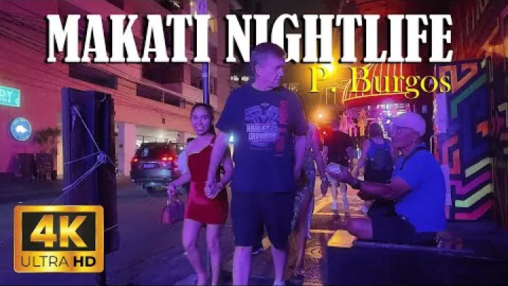 Preview image for the video "P. Burgos Street - Nattelivsvandretur i Makati i 4K | Stormanilas red-light district i Filippinerne".