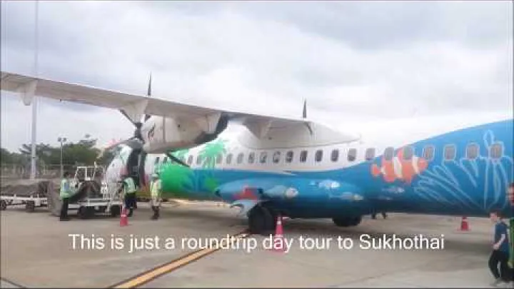 Preview image for the video "Рецензија аеродрома Сукотај, Тајланд и Bangkok Airways ATR72-500".