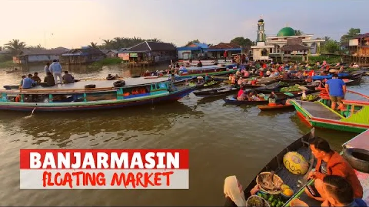 Preview image for the video "FLYDENDE MARKED I BANJARMASIN INDONESIEN".