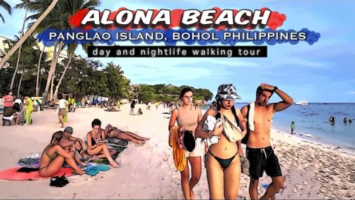 Preview image for the video "🐵 [HD #BOHOL 🇵🇭] ALONA RAND: Jalutuskäik päeval ja öösel Panglao Boholi paradiisis".