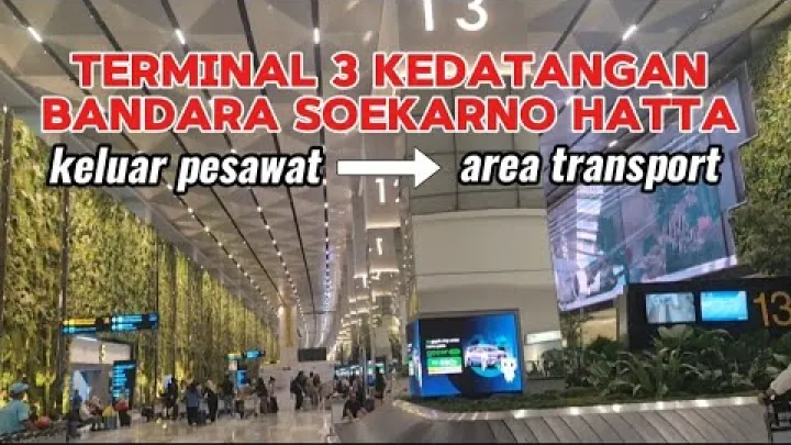 Preview image for the video "Terminal 3 Indenrigsankomster Soekarno-Hatta Lufthavn Jakarta. Fra flyet forlader til transportområdet".