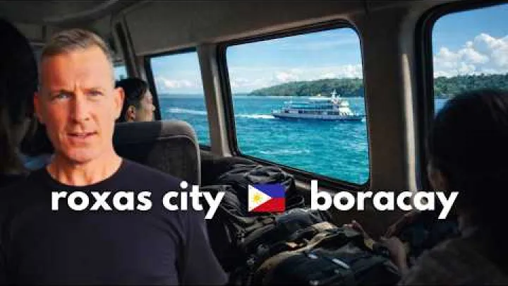 Preview image for the video "Roxas Cityst Boracay saarele ... Liinibuss, praam (läbi Kalibo ja Caticlani) ... Filipiinid".