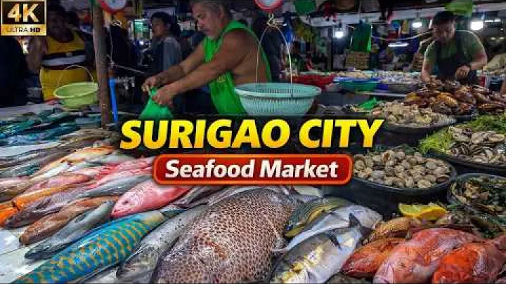 Preview image for the video "Er sjávarfang ódýrt í Surigao City? Rölt um almenningsmarkaðinn!".