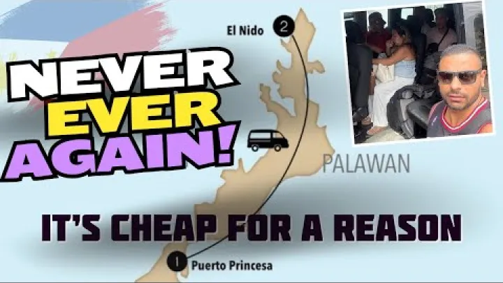 Preview image for the video "Tidak Lagi, Walaupun Percuma: Perjalanan Van yang Sempit dari El Nido ke Puerto Princesa, Palawan, Filipina".