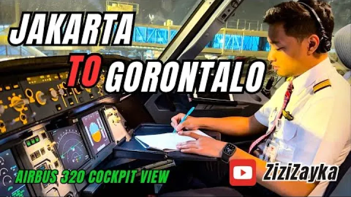 Preview image for the video "RANNÍ LET Z JAKARTY (Indonésie) DO GORONTALO (Sulawesi) - POHLED Z KOKPITU || Let na východ vstříc východu slunce".