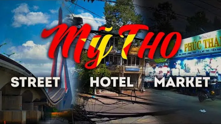 Preview image for the video "My Tho gader &amp; natmarked - $10 hotelværelse rundvisning Vietnam".
