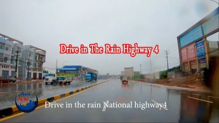 Preview image for the video "Lái xe trong mưa dọc theo quốc lộ 4 Sihanoukville".