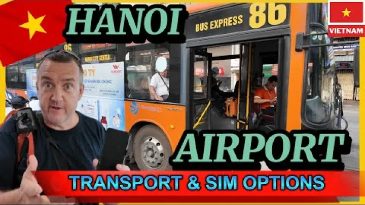 Preview image for the video "Letiště Hanoi, Vietnam, možnosti dopravy a telefonní SIM karty. Ukážeme vám levnou dopravu. Taxi, autobus".