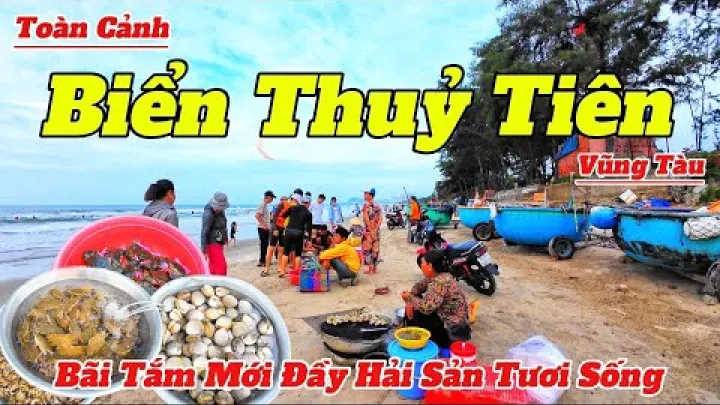 Preview image for the video "Panorama over Thuy Tien Beach, Vung Tau 2025 | Svøm i havet og spis frisk fisk og skaldyr på stedet".
