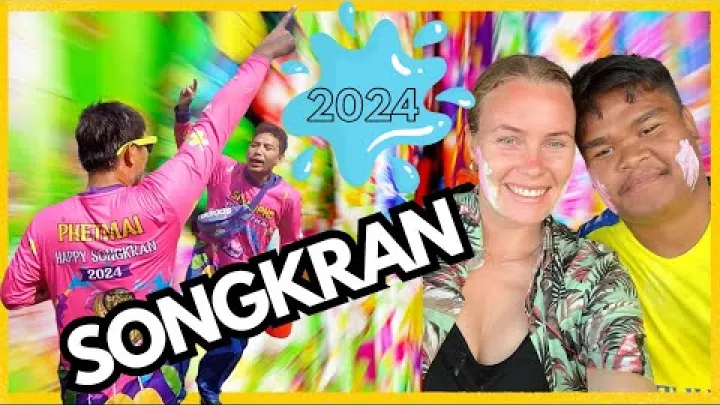 Preview image for the video "سونگکران در هوا هین، تایلند با خانواده تایلندی و SITJAOPHO 🥊 بزرگترین جشنواره آب‌بازی جهان 💦".