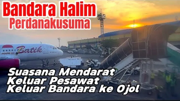 Preview image for the video "Pristávanie, príletový terminál, sprievodca výstupom z lietadla &amp; letisko Halim Perdanakusuma Jakarta".