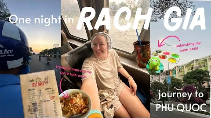 Preview image for the video "RACH GIA | Ho Chi Minh to Phu Quoc 🇻🇳 First Time Trying Hot Pot &amp; Painting Frogs?! 🐸✨".