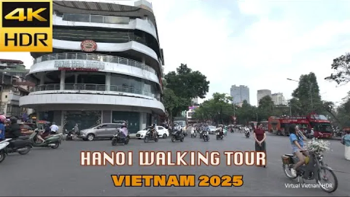 Preview image for the video "4K HDR | تور پیاده‌روی در بافت قدیمی هانوی - هوان کیم، کائو گو، دینه لیت، هانگ باک، خیابان هانگ دائو".