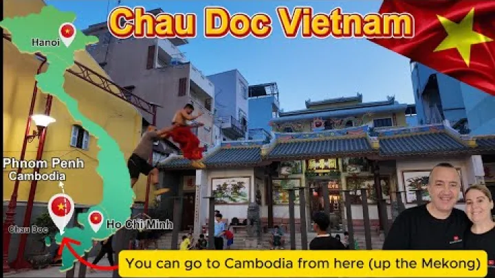 Preview image for the video "Chau Doc Vietnam Cambodia border crossing town, We show you around.".