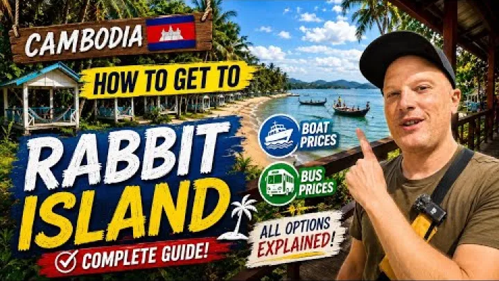 Preview image for the video "Sådan kommer du til Rabbit Island, Cambodja 🏝️ (Båd, bus og priser)".