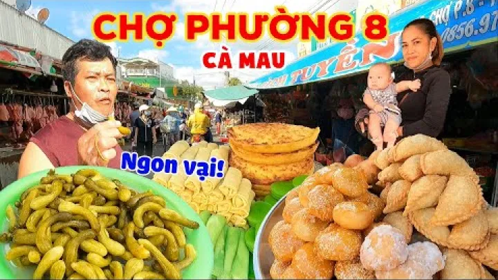 Preview image for the video "Objevilo se mnoho masných stánků na TRHU V 8. OBVODU CA MAU / VENKOVSKÝ TRH V REGIONU DELTA MEKONGU / TRH V Vietnam".