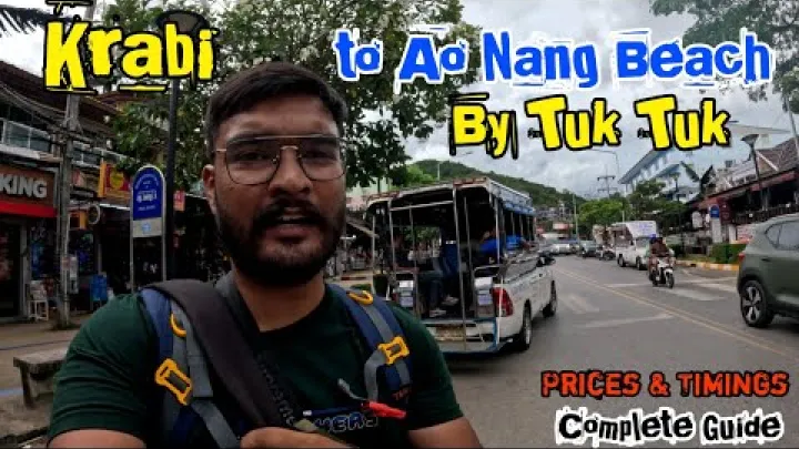 Preview image for the video "Z dworca autobusowego w Krabi na plażę Ao Nang tuk-tukiem | Z Krabi na plażę Ao Nang | Najlepsze hostele w Ao Nang".
