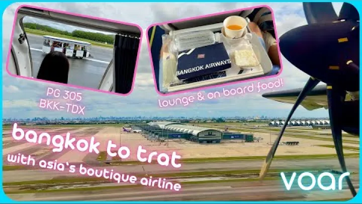 Preview image for the video "بانکوک ایر | ATR 72-600 | بانکوک BKK ✈ ترات | بررسی سالن استراحت فرودگاه و پرواز | VOAR ON BOARD".