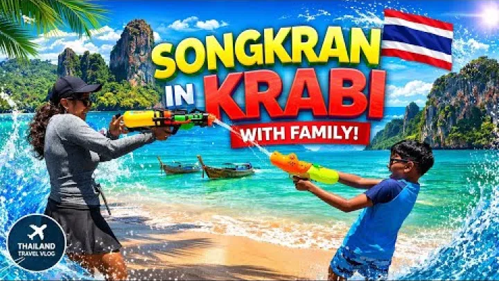 Preview image for the video "Festival Songkran v Krabi s dětmi | Rodinný cestovatelský vlog z Thajska".