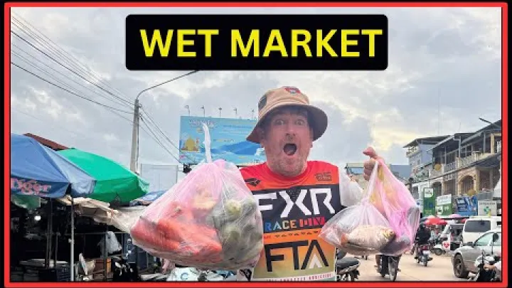 Preview image for the video "Amerikansk expat-liv i Kampot 🇰🇭 | Lokale indkøb på det cambodianske marked".