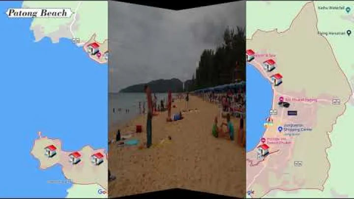 Preview image for the video "Mappa della provincia di Phuket. Thailandia, mappa per Patong, spiaggia di Kata, Surin, Karon, Kamala, città di Phuket, Thailandia".