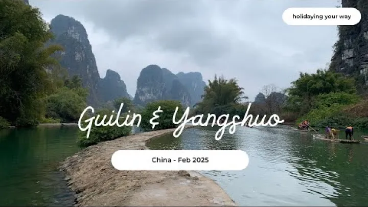 Preview image for the video "Nejlepší způsob, jak strávit 4 dny v Guilinu a Yangshuo".