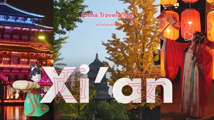 Preview image for the video "Vlog z Číny 🏯 Zamilovávám si Xi&amp;#039;an | Cesta časem v Tangském ráji a projížďka na kole po městských hradbách! | 2".