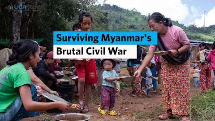 Preview image for the video "Myanmar's Civil War: Hunger, Displacement, And The Taste Of Home".