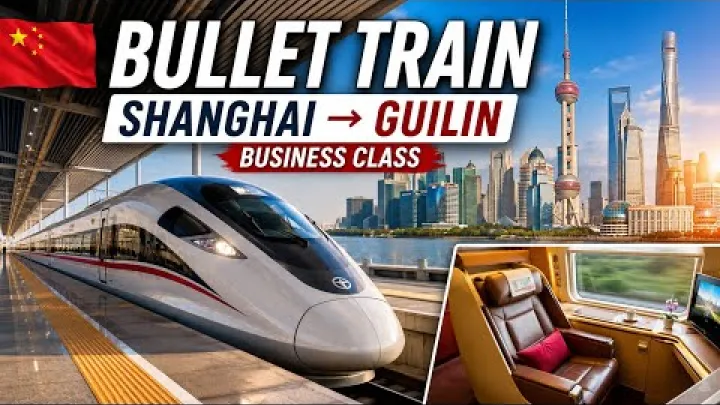 Preview image for the video "นั่งรถไฟความเร็วสูงจากเซี่ยงไฮ้ไปกุ้ยหลิน 9 ชั่วโมง ชั้นธุรกิจ #bullettrainchina".