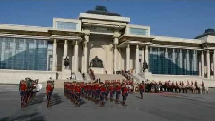 Preview image for the video "Ceremony to show respect to Great Chinggis Khaan`s statue, Ulaanbaatar, Mongolia".
