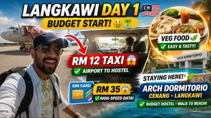 Preview image for the video "First Day in Langkawi 🇲🇾| Indian Food, Hostel check in &amp; Sunset Cruise | Malaysia Trip Day 1 Part 1".