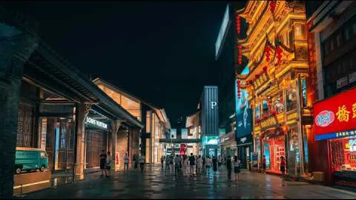 Preview image for the video "Çin Halk Cumhuriyeti'nin En Trend Gece Hayatı Bölgesinin İçinde 🇨🇳 Çengdu Taikoo Li ve Chunxi Caddesi".