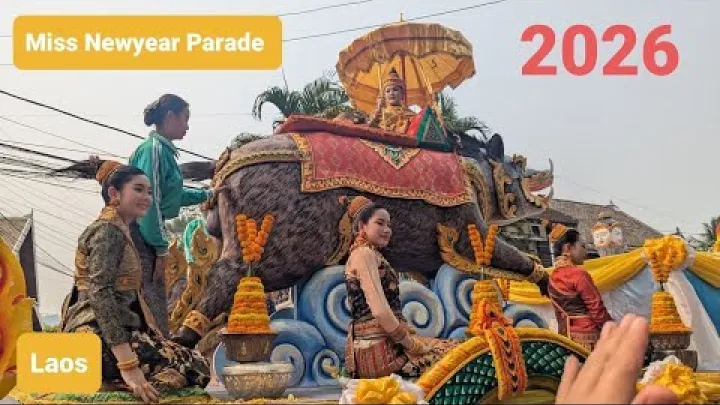 Preview image for the video "Miss New Year parade 2026.ຂະບວນແຫ່ນາງສາວປີໃໝ່ ລາວ(ນາງສັງຂານ).".