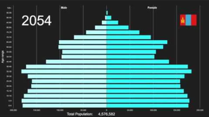 Preview image for the video "Mongolia Population Pyramid 1950-2100".