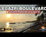 Frühmorgendlicher Spaziergang am Legazpi Boulevard | Friedlicher Sonnenaufgang mit dem Mayon-Vulkan 🌅