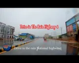 Fahrt im Regen entlang der Nationalstraße 4 in Sihanoukville