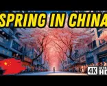 Úchvatné jarní třešňové květy v Nanjingu v Číně