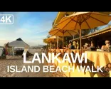 Pantai Cenang, Langkawi Island, Malaysia | 4K-gåtur | Ingen prating
